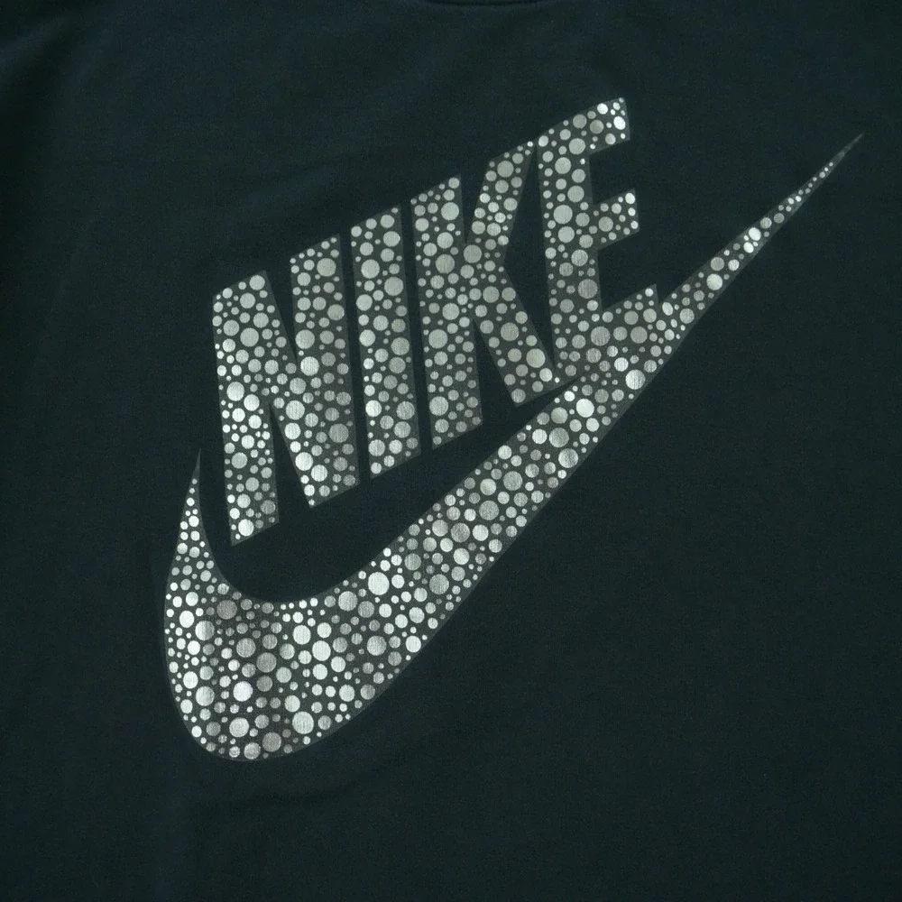 Nike Sportswear Top Womens Extra Large Black Metallic Polka Dot Graphic Print